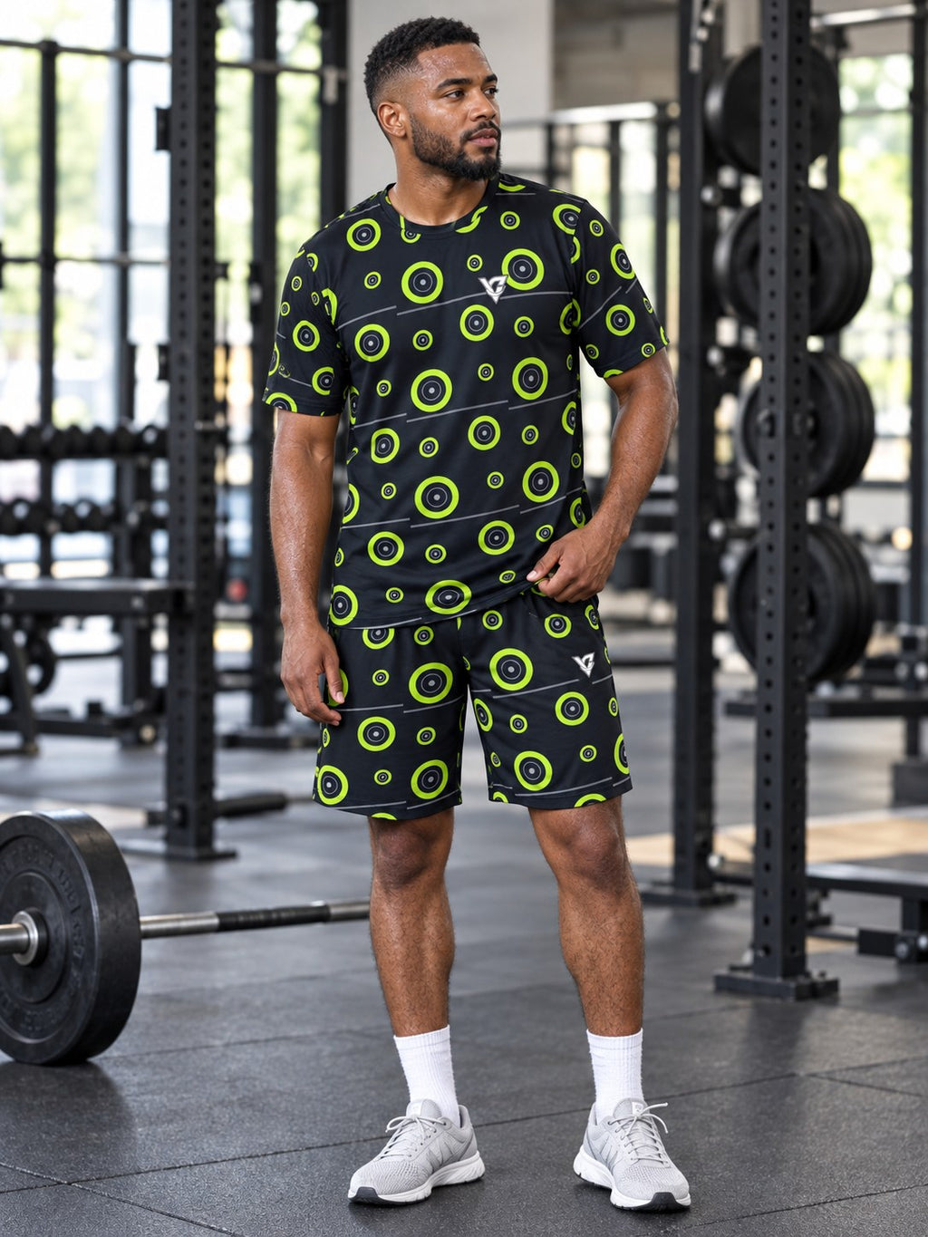 Training & Gym Volt Night Iron Plate Men's Sports Jersey, front view