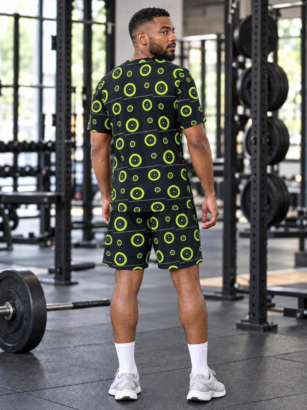 Training & Gym Volt Night Iron Plate Men's Sports Jersey, back view