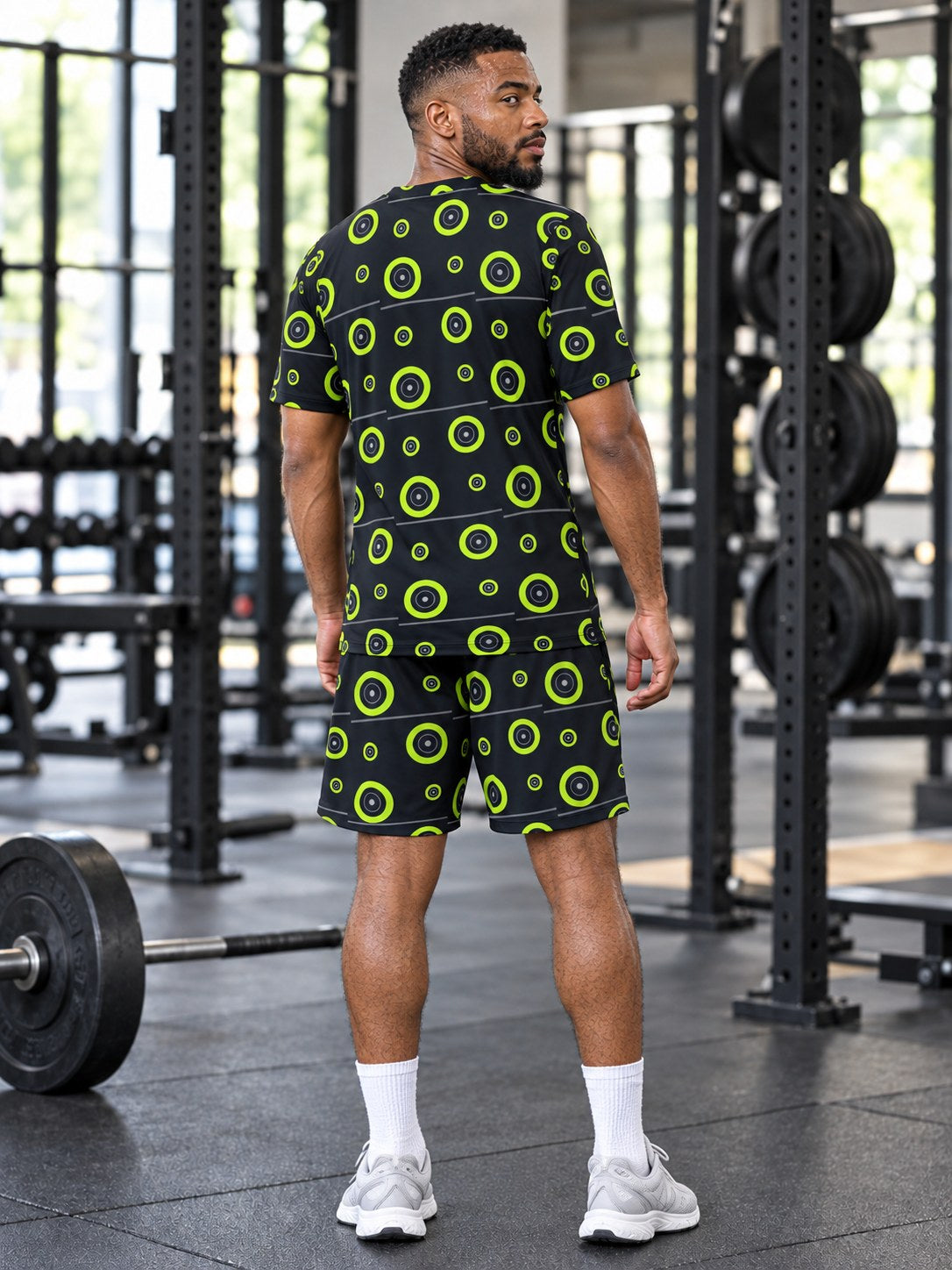 Training & Gym Volt Night Iron Plate Men's Sports Jersey, back view