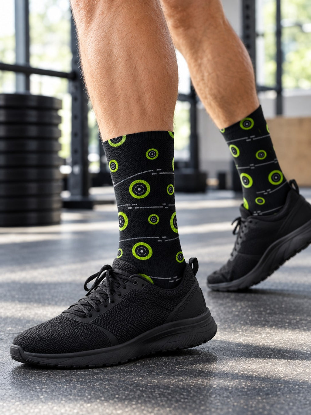 Training & Gym Volt Night Iron Plate Athletic Crew Socks, lifestyle detail