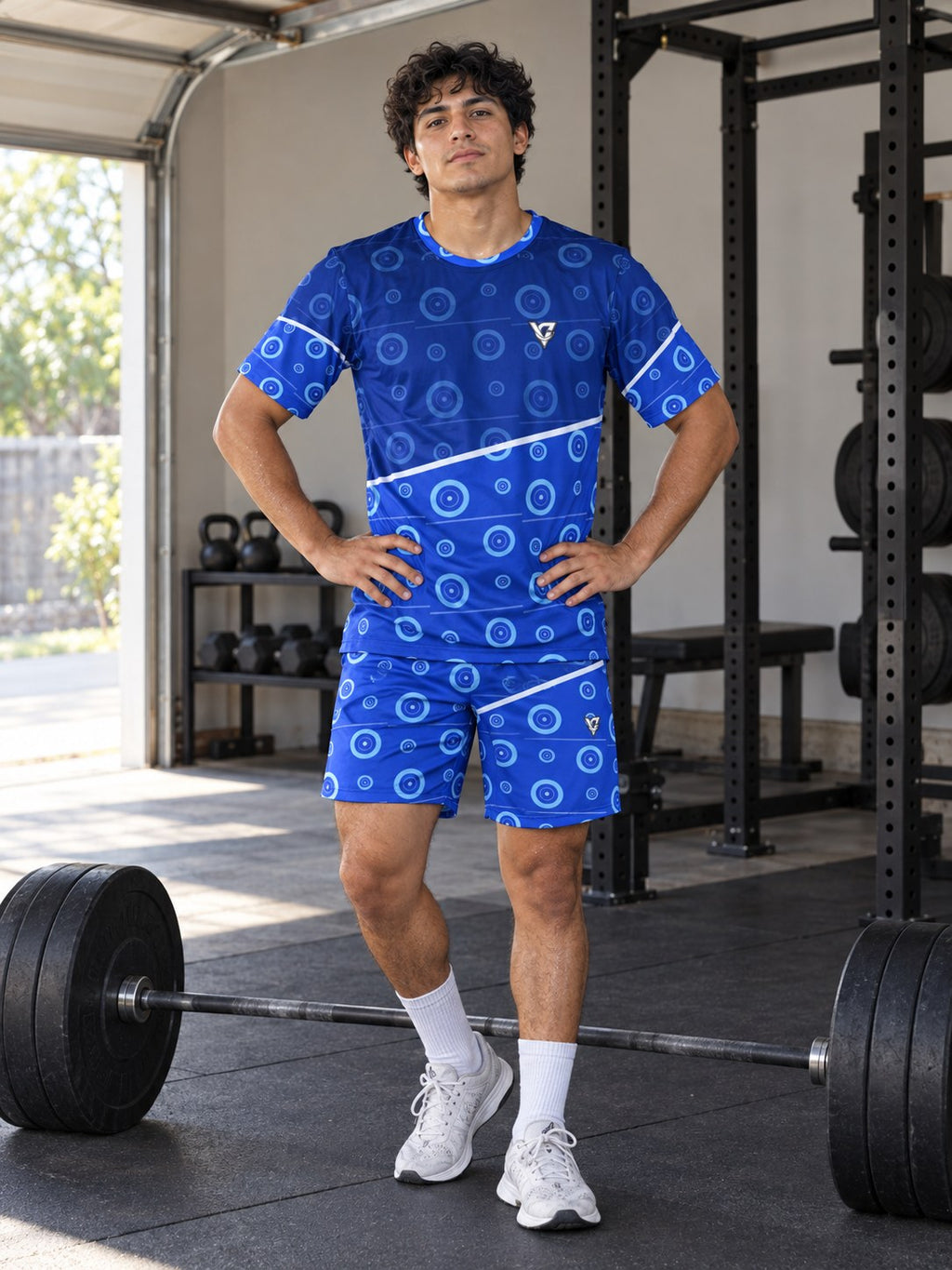 Training & Gym Royal Ice Iron Plate Men's Sports Jersey, front view