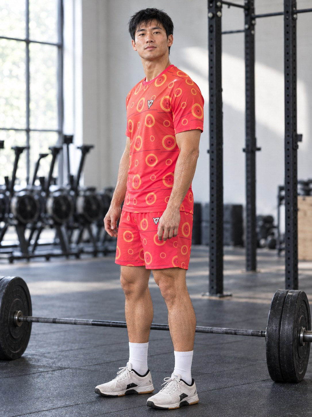 Training & Gym Sunset Fade Iron Plate Men's Sports Jersey, side view