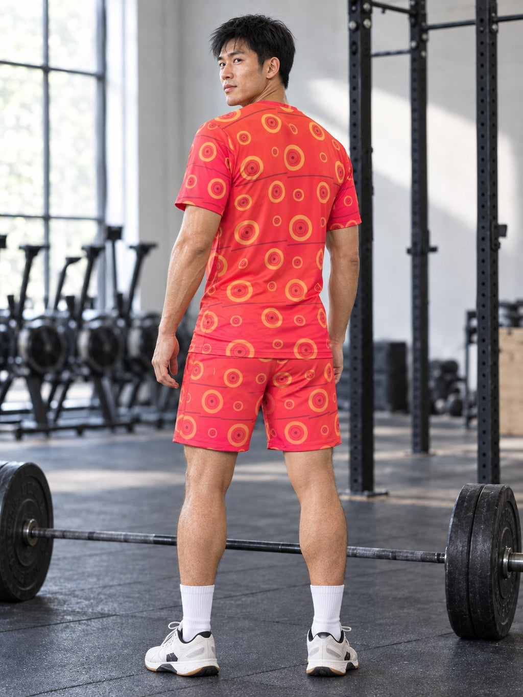 Training & Gym Sunset Fade Iron Plate Men's Sports Jersey, back view