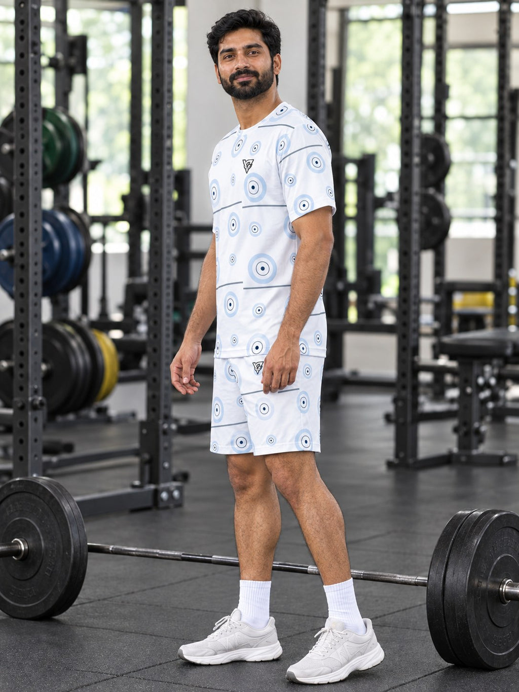 Training & Gym Arctic White Iron Plate Men's Sports Jersey, side view