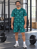 Training & Gym Teal Wave Iron Plate Men's Sports Jersey, front view