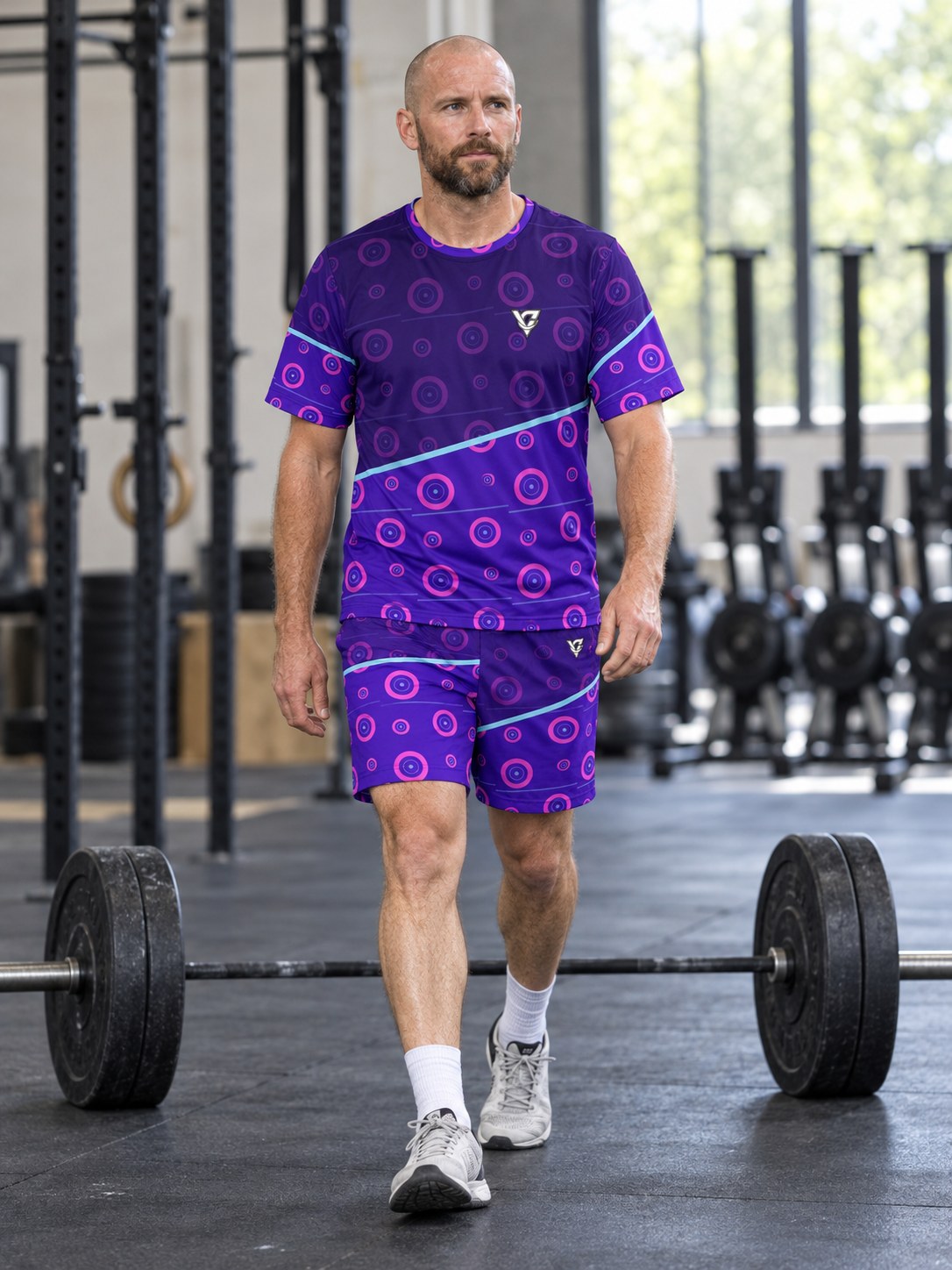 Training & Gym Ultra Violet Iron Plate Men's Sports Jersey, front view