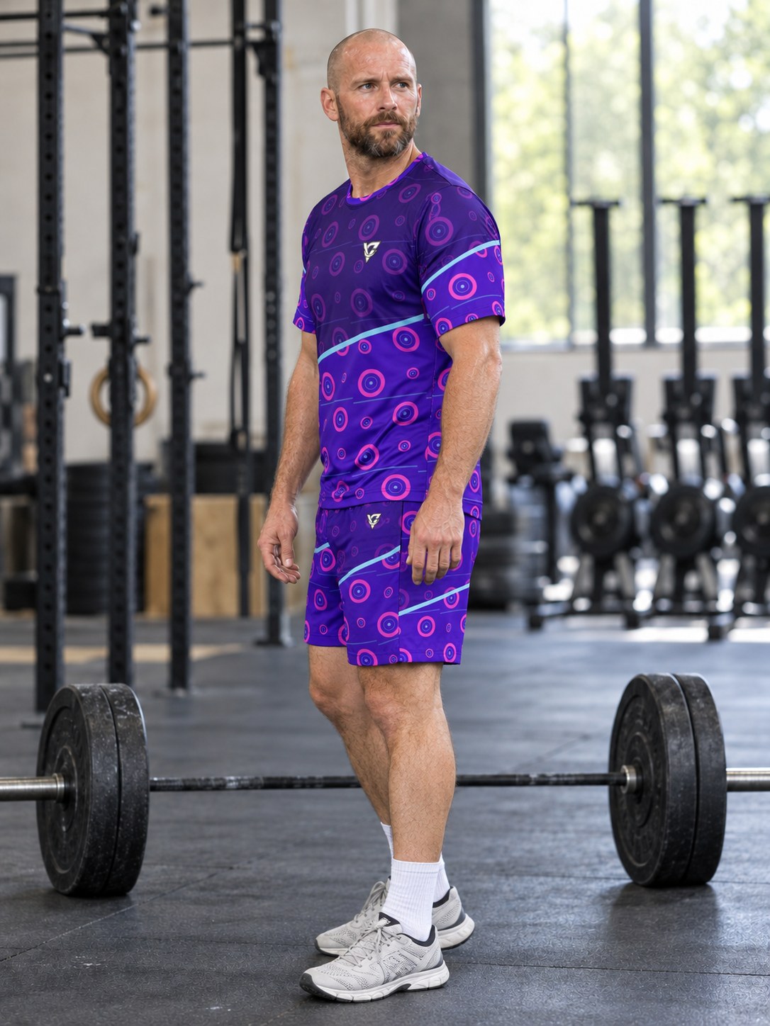 Training & Gym Ultra Violet Iron Plate Men's Athletic Shorts with Pockets, side view