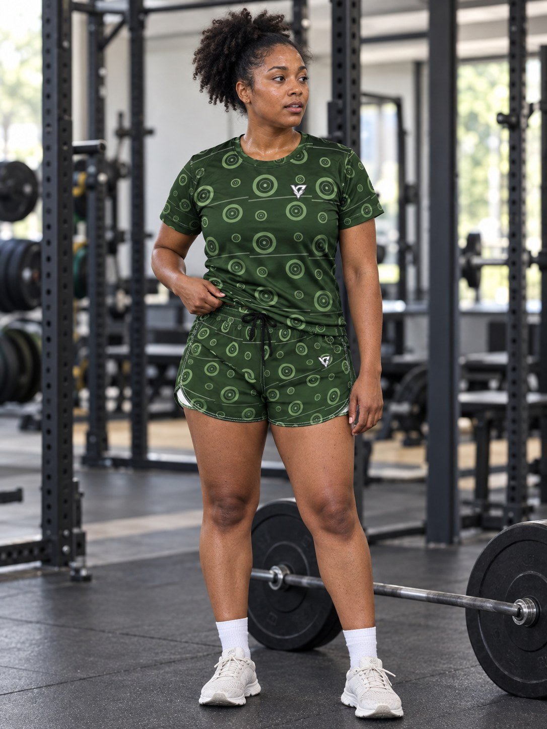 Training & Gym Forest Camo Iron Plate Women's Sports Jersey, front view