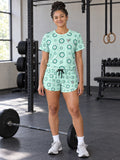 Training & Gym Mint Glow Iron Plate Women's Athletic Shorts with Pockets, front view