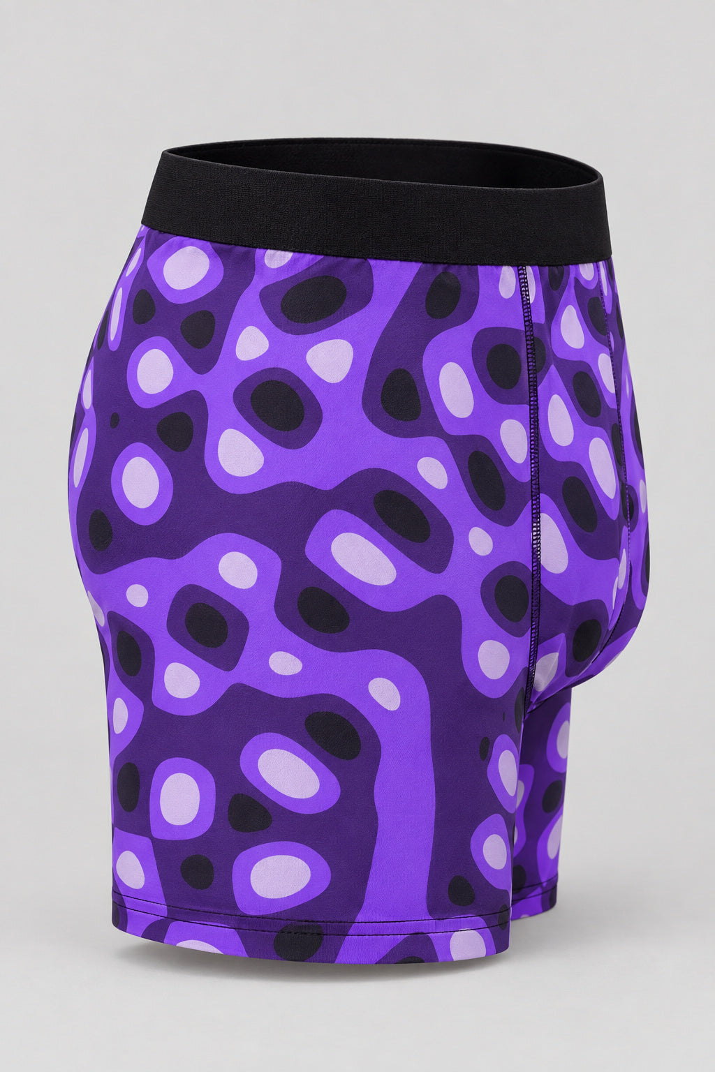 Grape Ripple Men's Boxer Briefs — Performance Underwear, AI-generated product-only studio side view