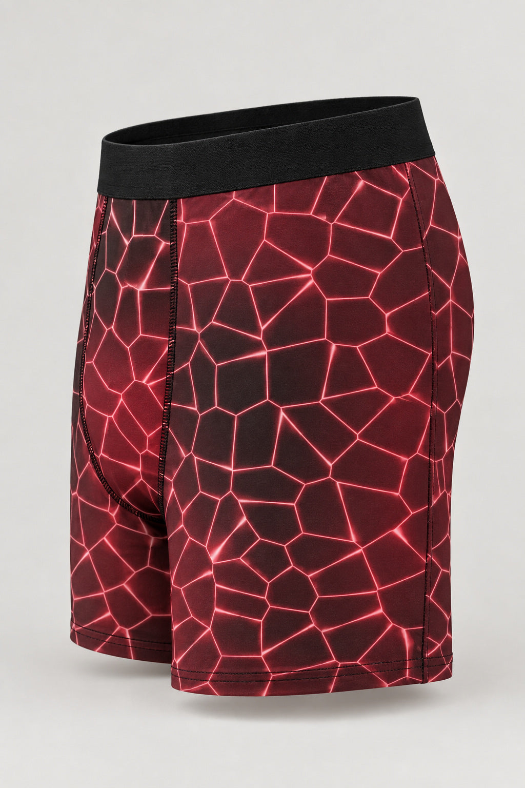 Cherry Rift Men's Boxer Briefs — Performance Underwear, AI-generated product-only studio side view