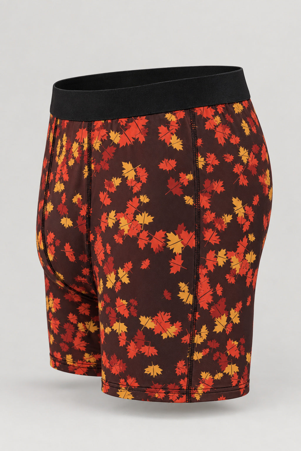 Maple Falling Leaves Men's Boxer Briefs — Performance Underwear, AI-generated product-only studio side view