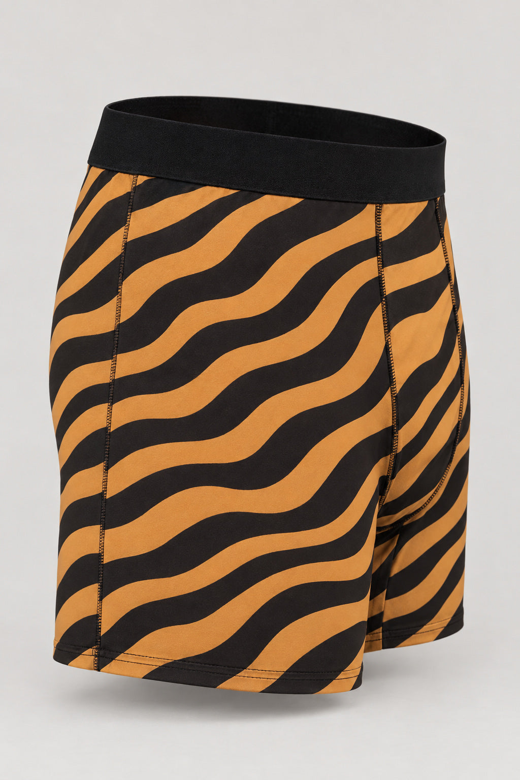 Spiced Wine Zebra Men's Boxer Briefs — Performance Underwear, AI-generated product-only studio side view