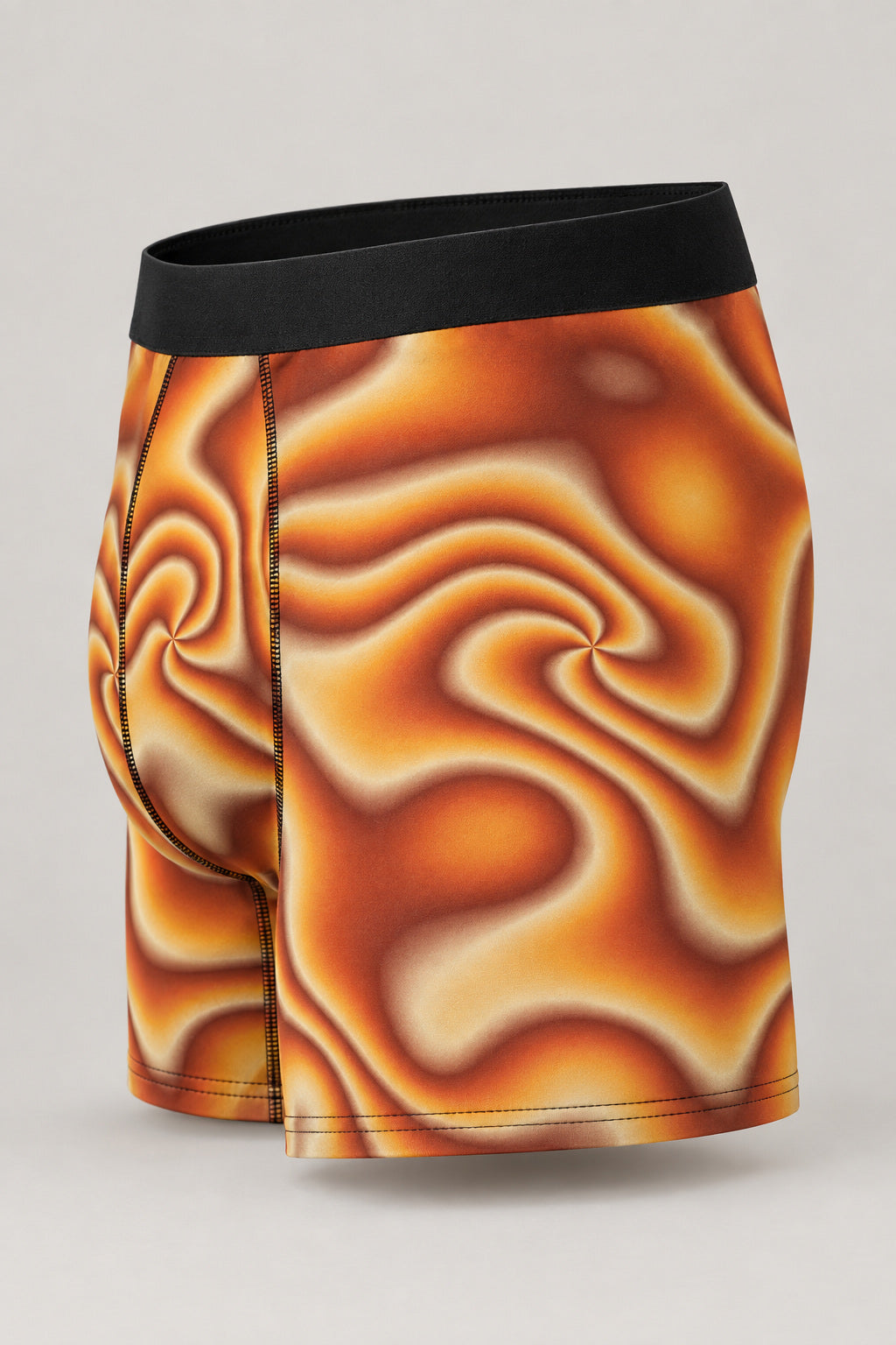 Golden Hour Tie-Dye Men's Boxer Briefs — Performance Underwear, AI-generated product-only studio side view