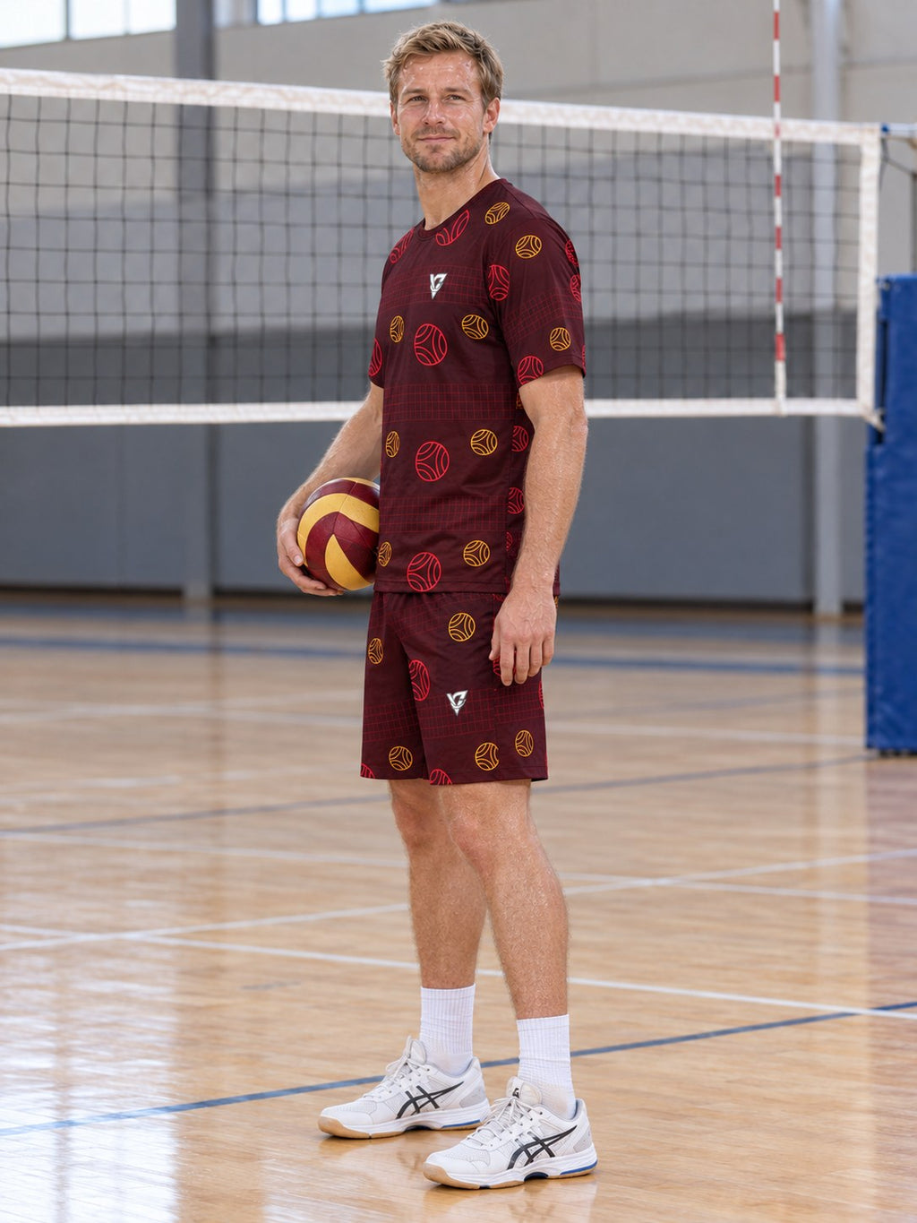 Volleyball Crimson Blaze Spike Panel Men's Sports Jersey, side view