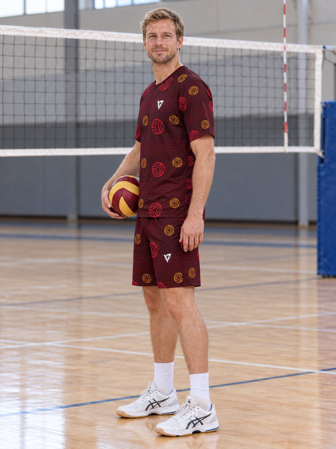 Volleyball Crimson Blaze Spike Panel Men's Sports Jersey, side view