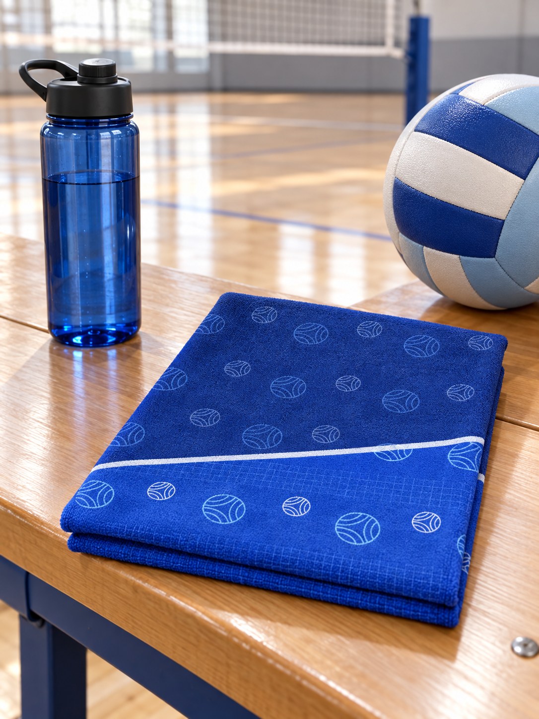 Volleyball Royal Ice Spike Panel Rally Towel, lifestyle detail