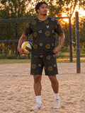 Volleyball Gold Rush Spike Panel Men's Athletic Shorts with Pockets, front view