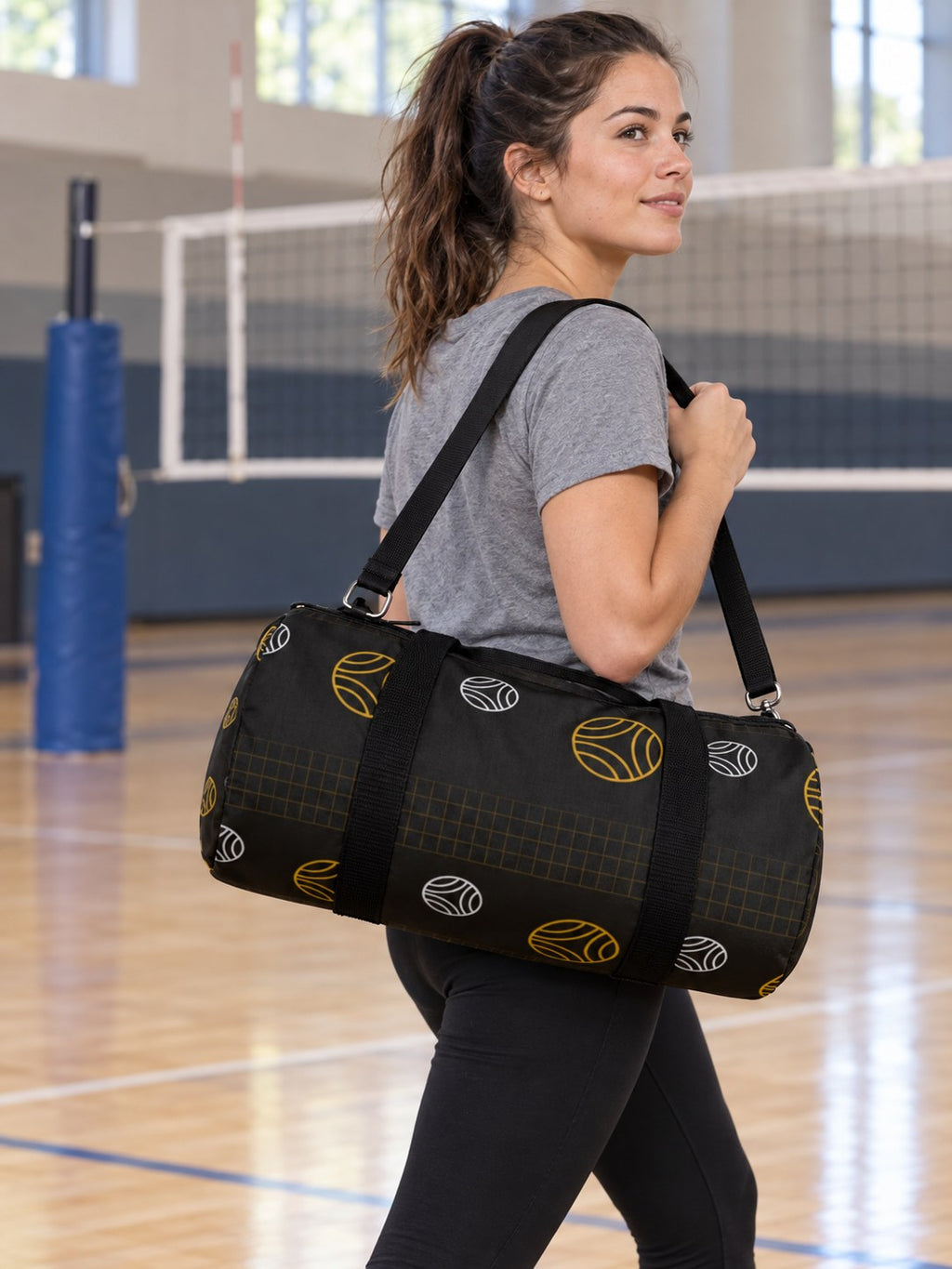 Volleyball Gold Rush Spike Panel Duffel Bag, lifestyle photo
