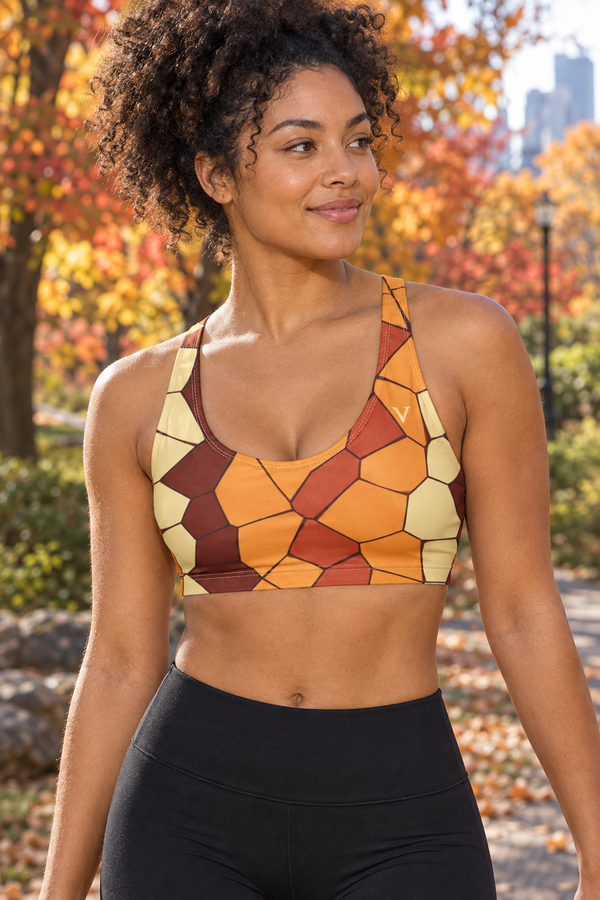 Golden Hour Mosaic Women's Sports Bra