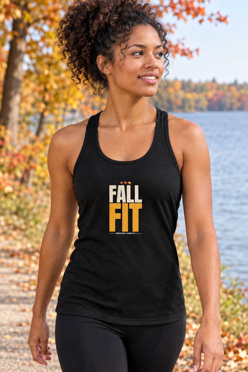 Fall Fit women's racerback performance tank top worn on a model
