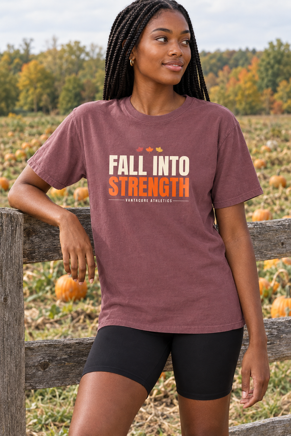 Fall Into Strength Women's Garment-Dyed Graphic Tee