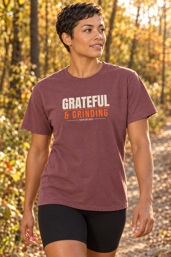 Grateful & Grinding Women's Garment-Dyed Graphic Tee
