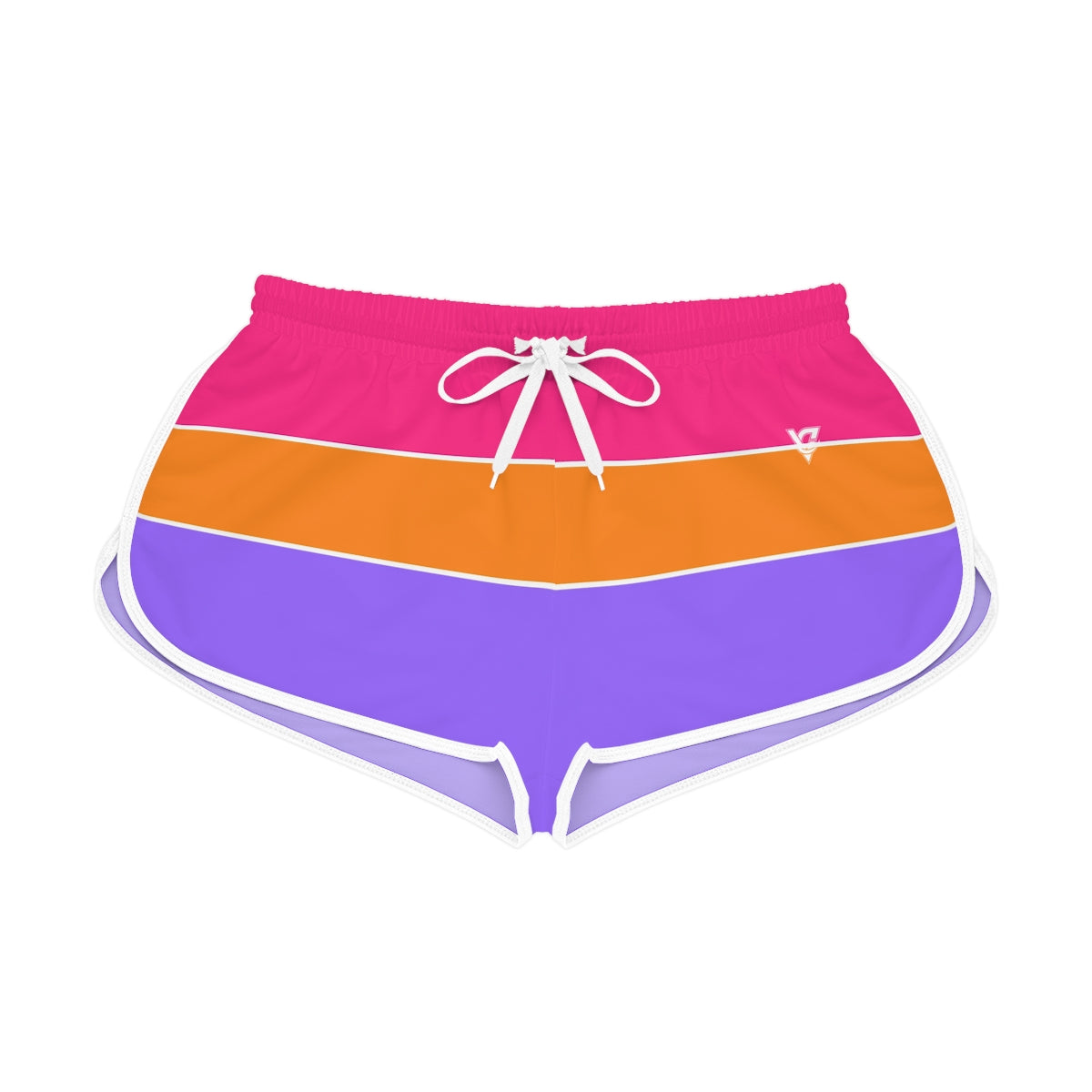 Color Block Pop women's relaxed shorts – front flat view