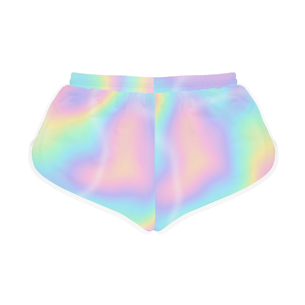 Holo Shimmer women's relaxed shorts – back flat view