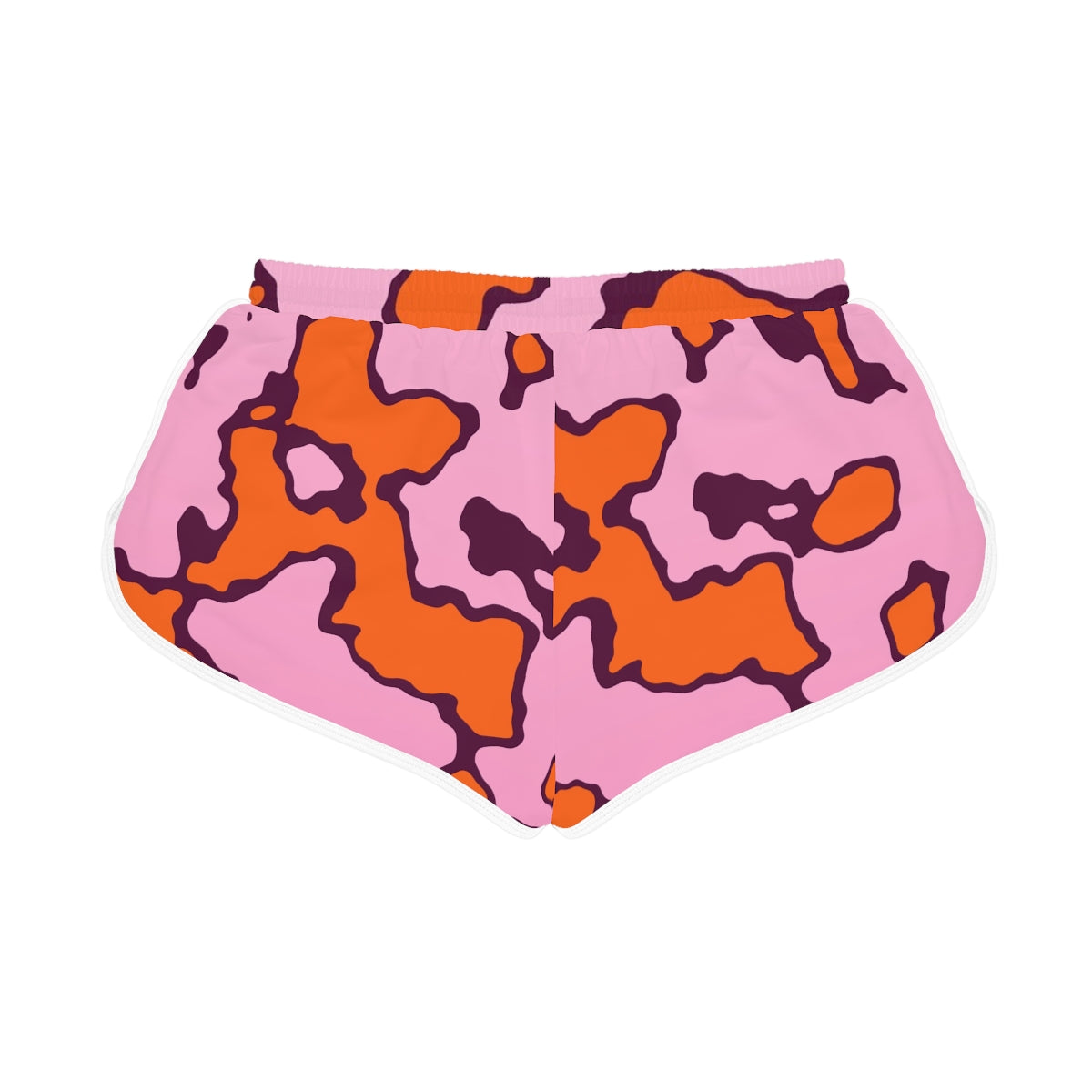 Tangerine Spots women's relaxed shorts – back flat view
