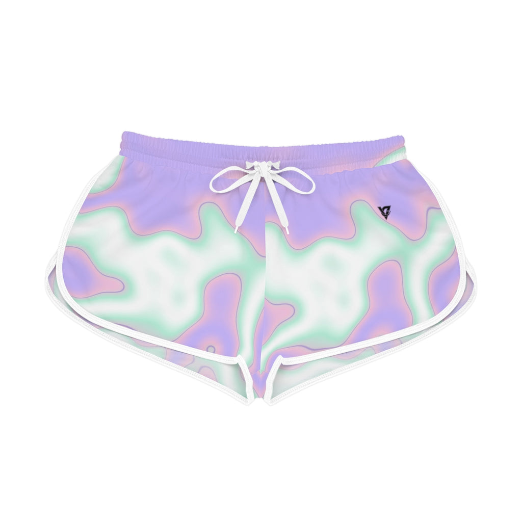 Pastel Marble women's relaxed shorts – front flat view