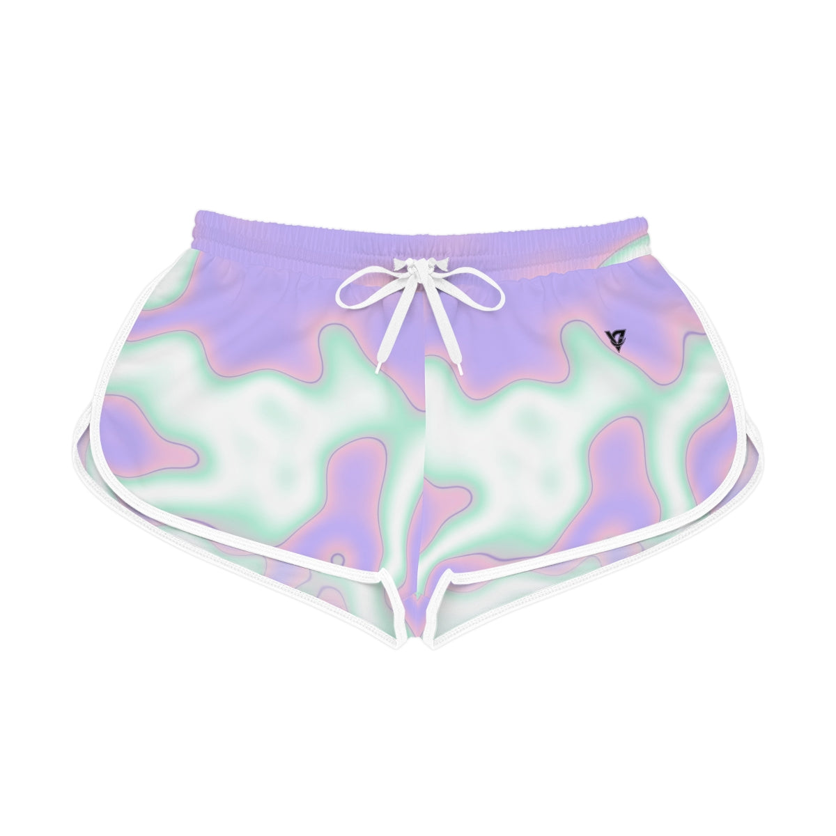 Pastel Marble women's relaxed shorts – front flat view