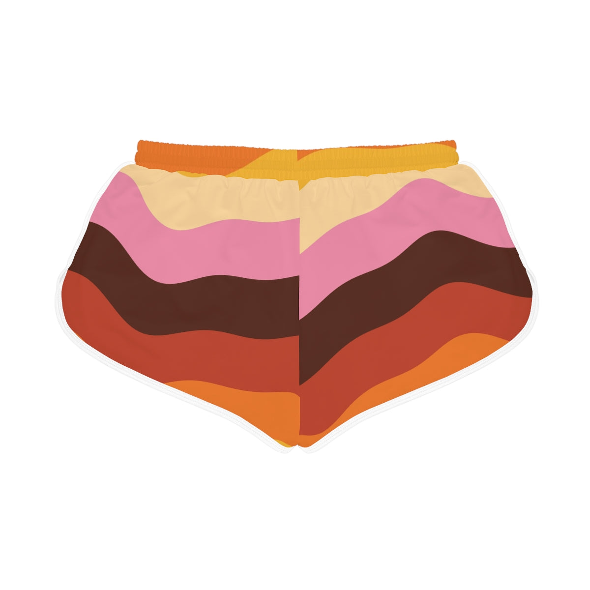 Retro Waves women's relaxed shorts – back flat view