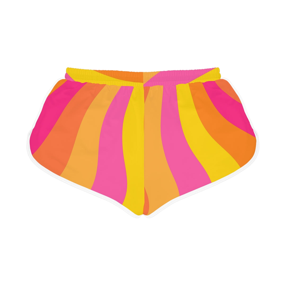 Sunburst Rays women's relaxed shorts – back flat view