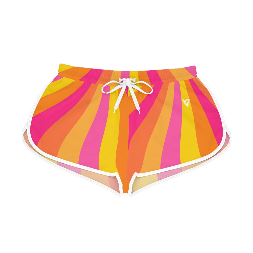 Sunburst Rays women's relaxed shorts – front flat view