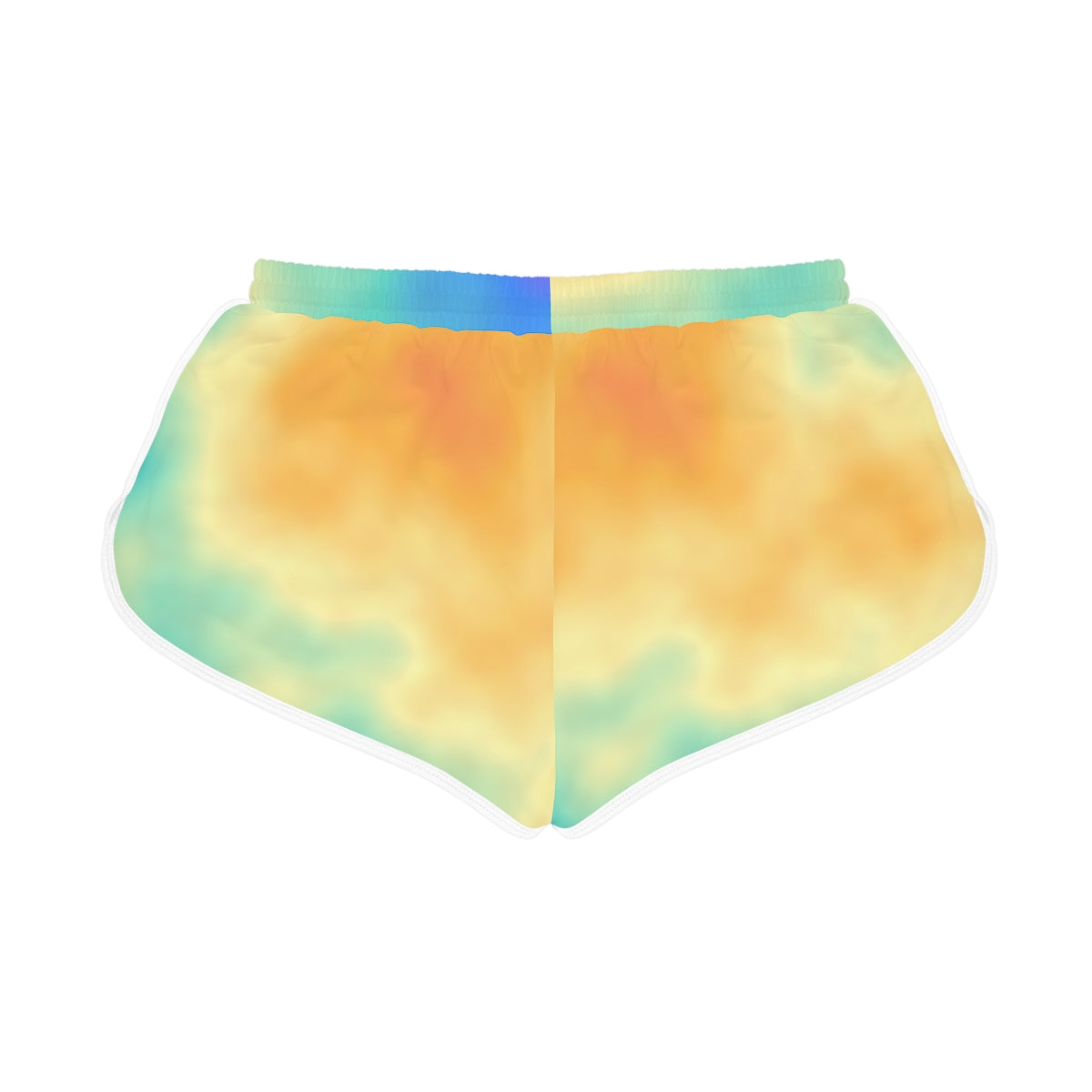 Watercolor Bloom women's relaxed shorts – back flat view