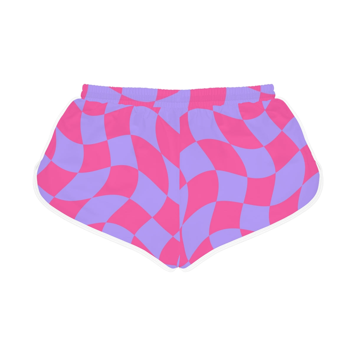 Wavy Check women's relaxed shorts – back flat view