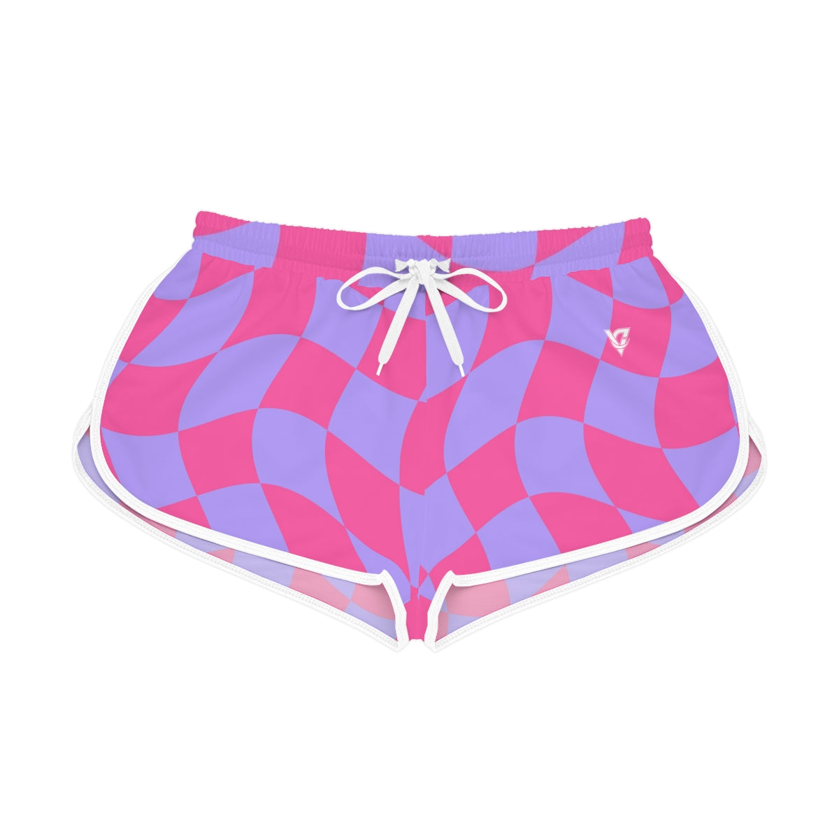 Wavy Check women's relaxed shorts – front flat view