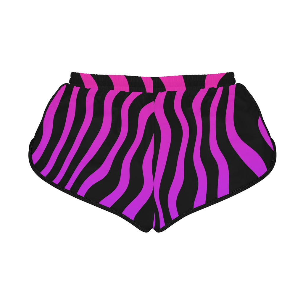 Electric Zebra women's relaxed shorts – back flat view