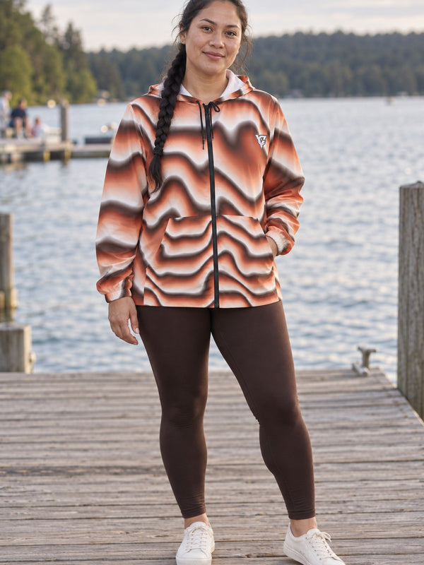 Peach Wave Women's Windbreaker Jacket