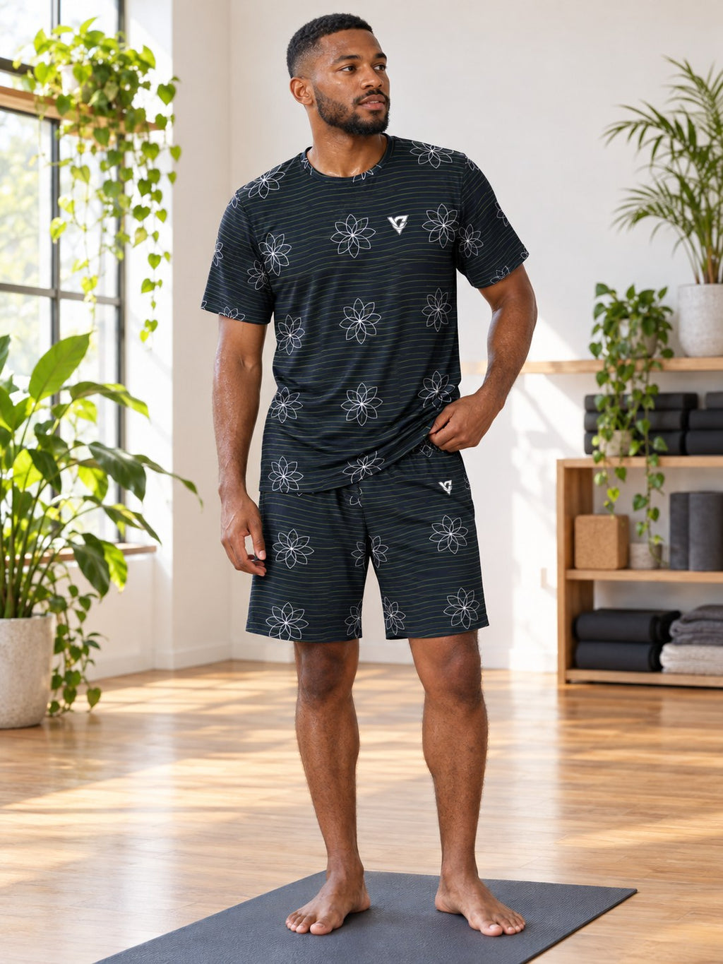 Yoga Volt Night Flow Lotus Men's Sports Jersey, front view
