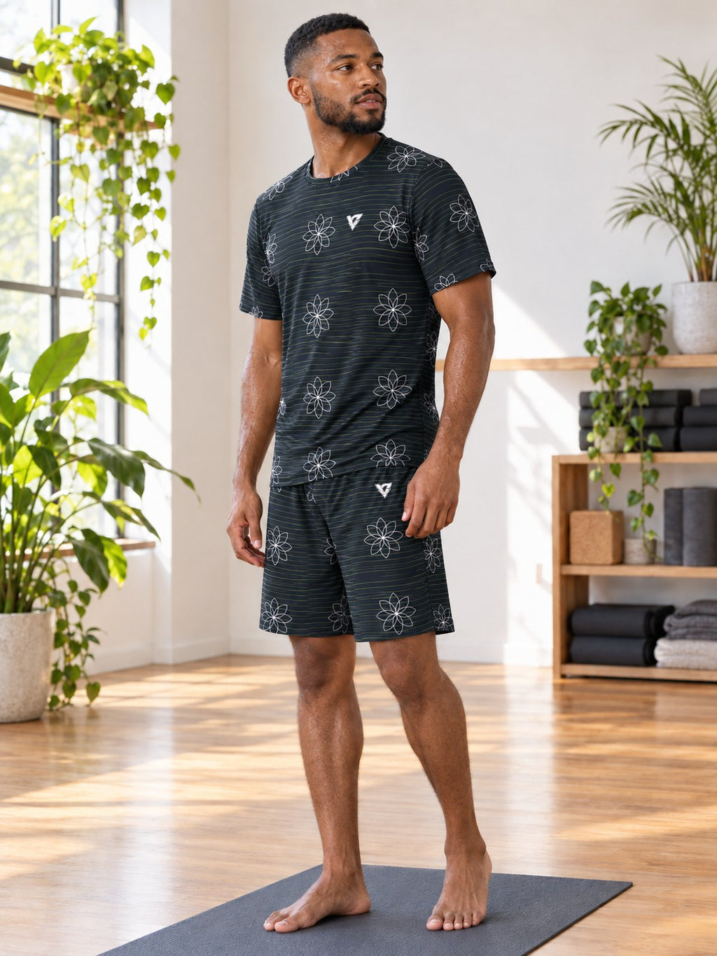 Yoga Volt Night Flow Lotus Men's Sports Jersey, side view