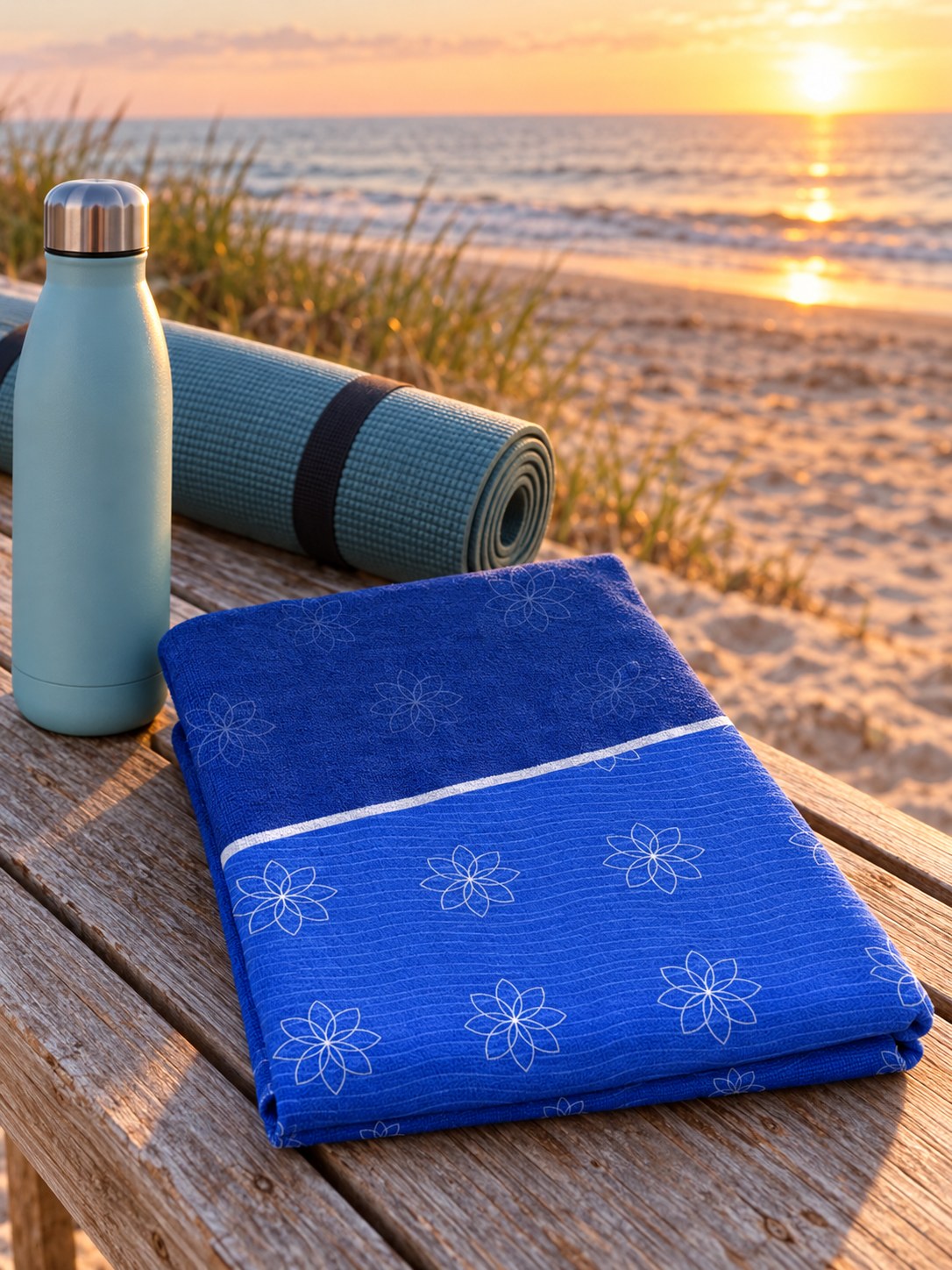 Yoga Royal Ice Flow Lotus Rally Towel, lifestyle detail