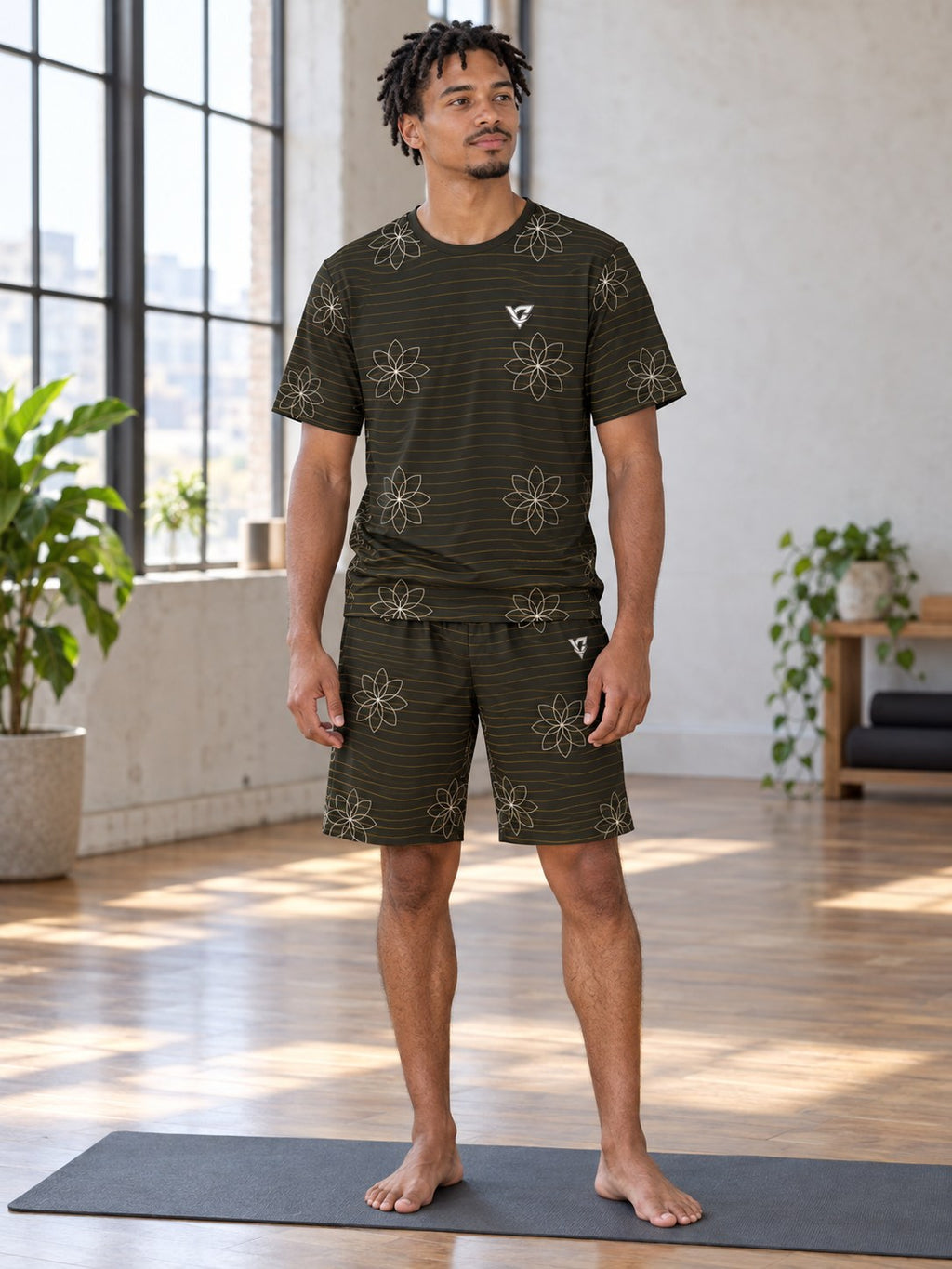 Yoga Gold Rush Flow Lotus Men's Sports Jersey, front view