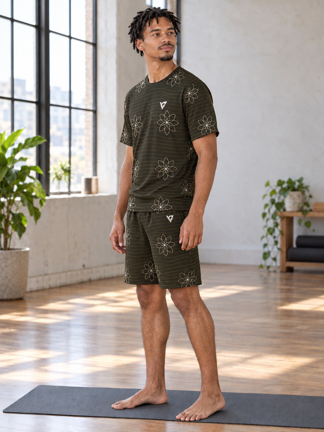 Yoga Gold Rush Flow Lotus Men's Sports Jersey, side view
