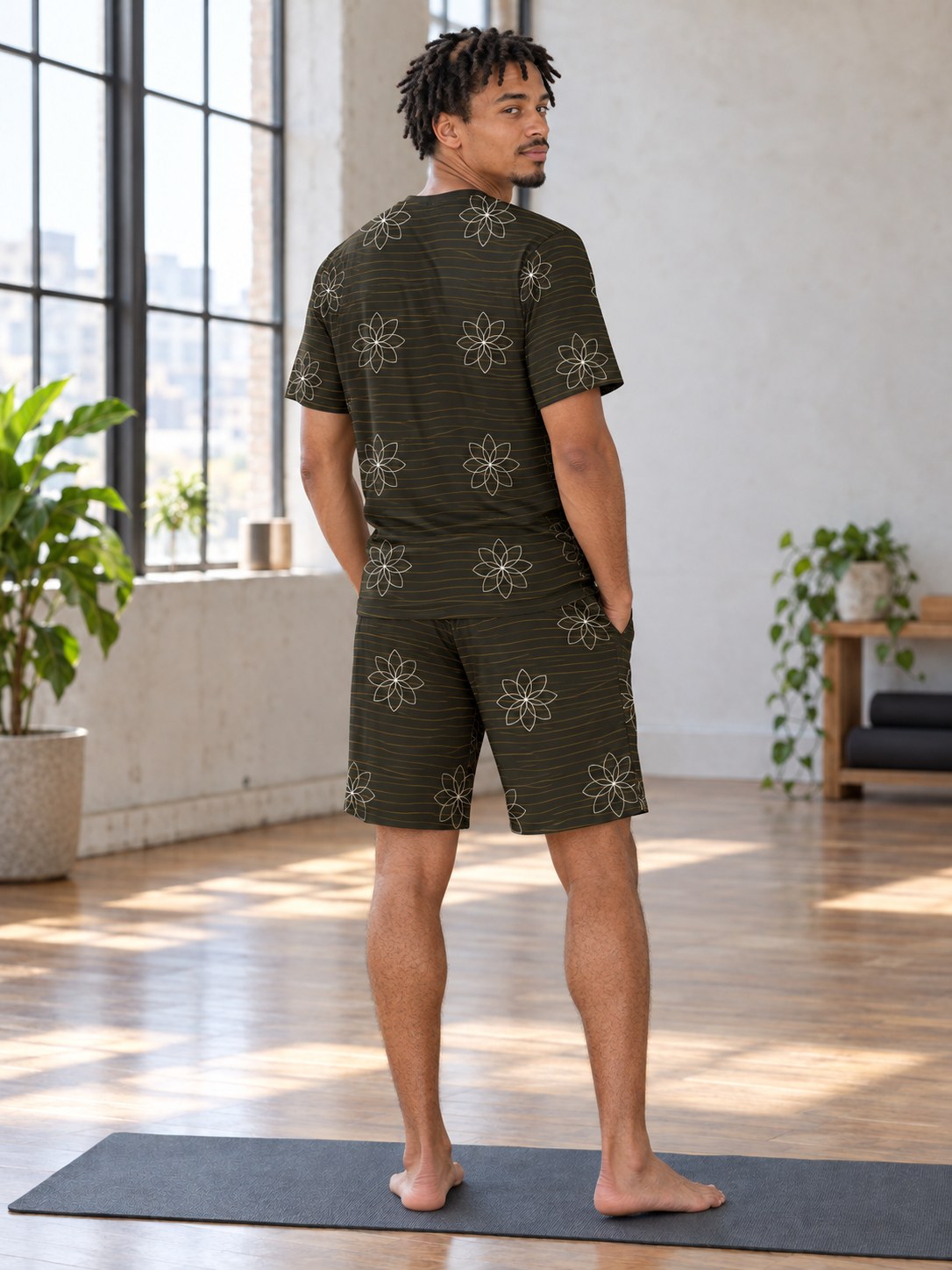 Yoga Gold Rush Flow Lotus Men's Sports Jersey, back view