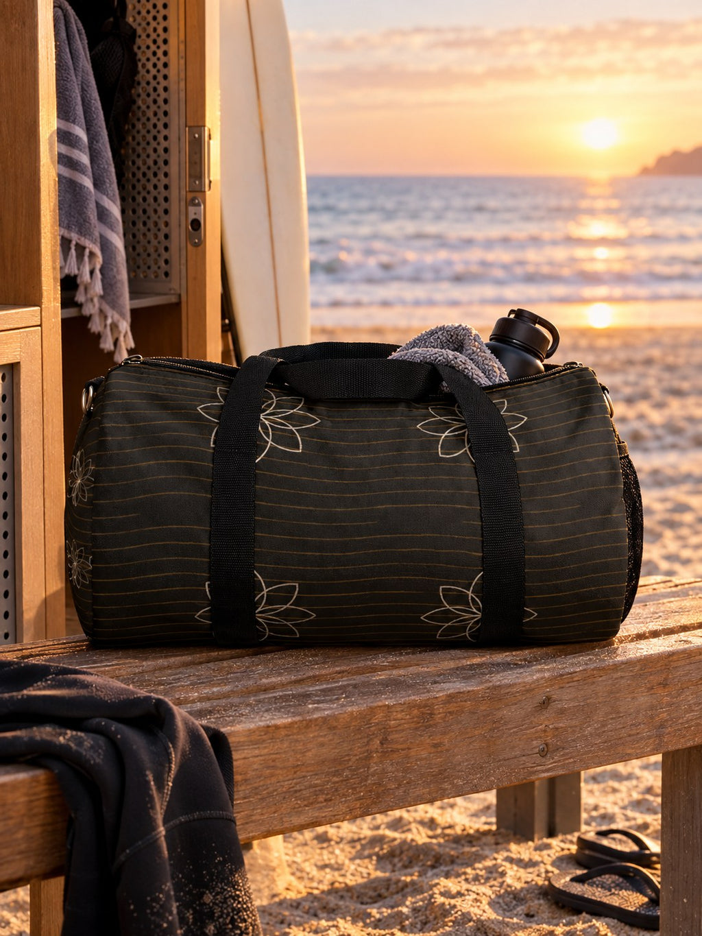 Yoga Gold Rush Flow Lotus Duffel Bag, lifestyle detail