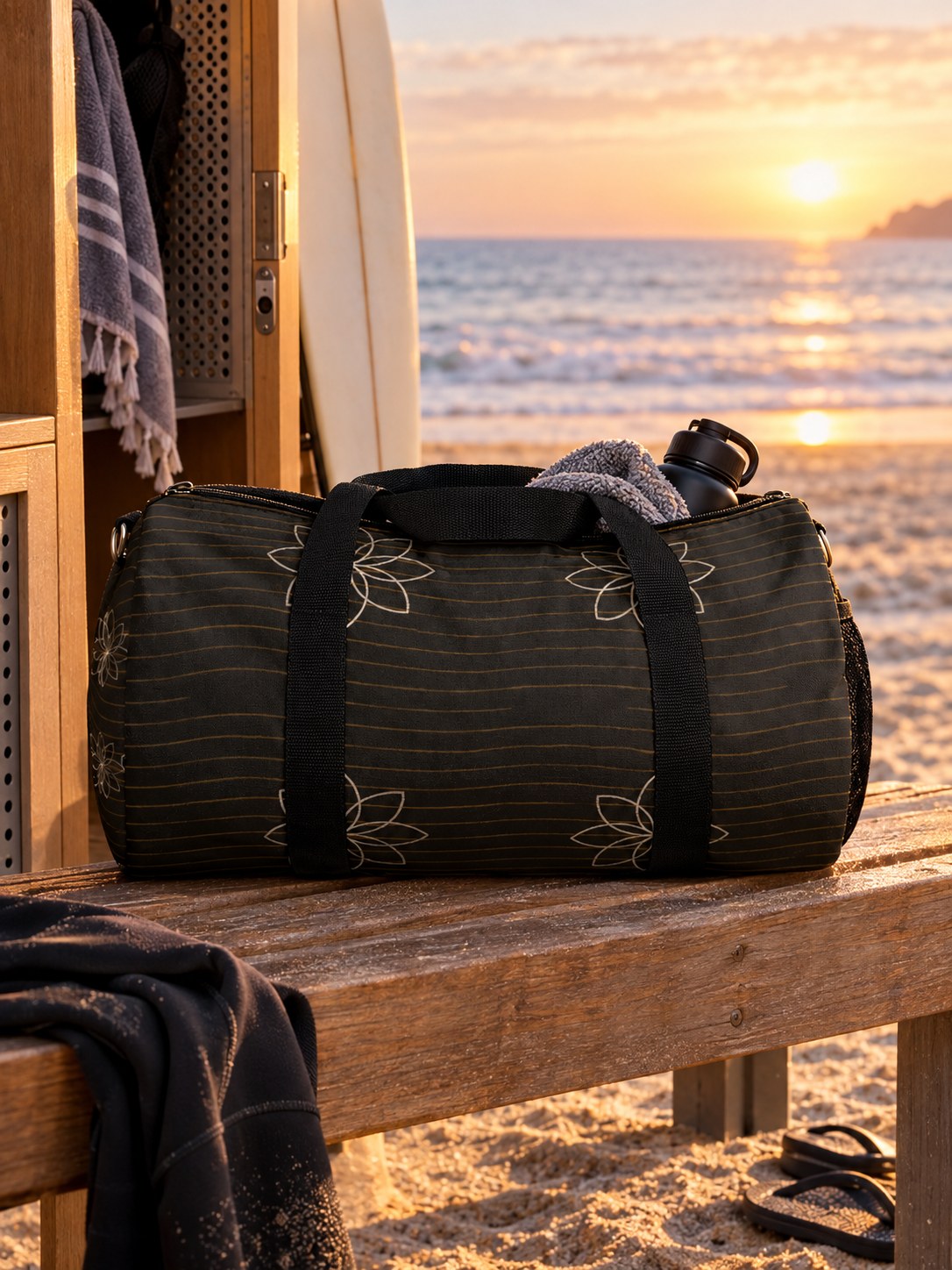 Yoga Gold Rush Flow Lotus Duffel Bag, lifestyle detail